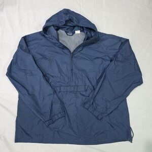 Woolrich Navy Blue Breathable Hooded Pullover Windbreaker w/Kangaroo Pocket. XL